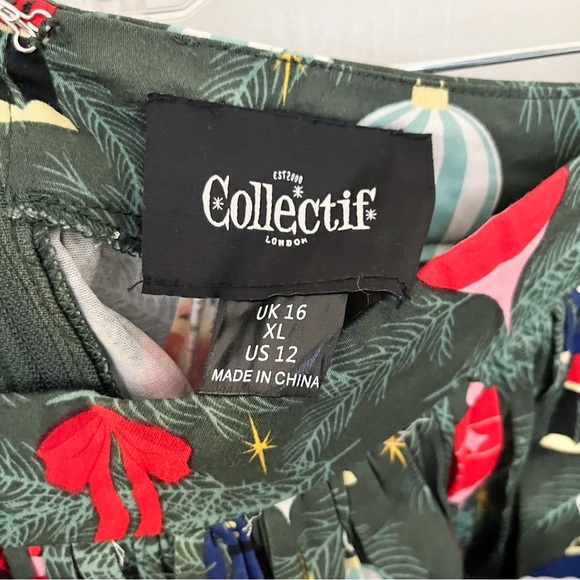 Collectif Modcloth Christmas Ornament A-Line Skirt - Picture 4 of 4